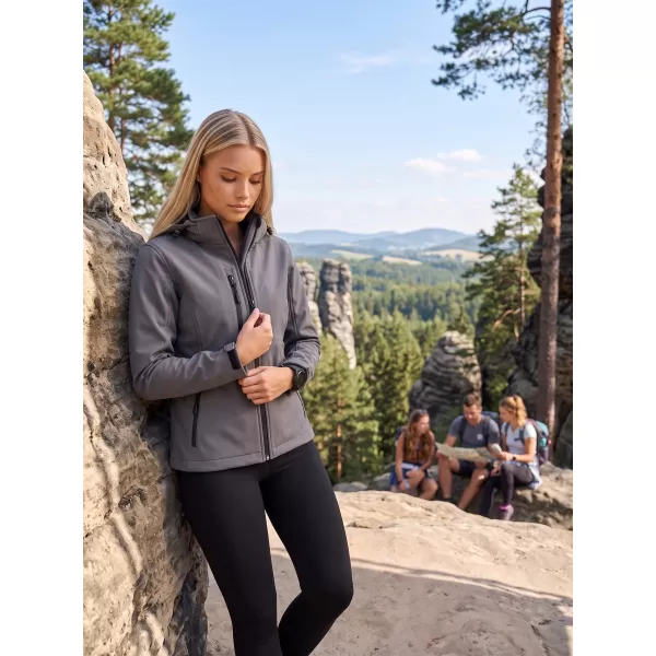  Női softshell kabát ALTISPORT NP/ALW125 SÖTÉTSZÜRKE KIEMELÉSEK 