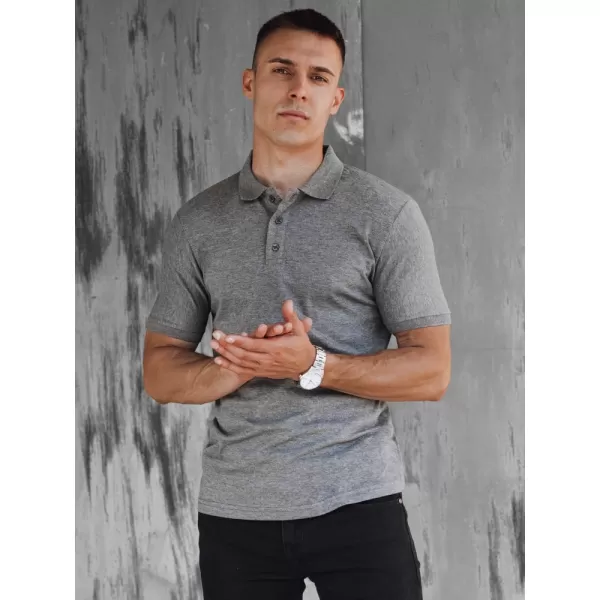  Mens t -phirt gallérral DSTREET PX0602 SÖTÉTSZÜRKE 