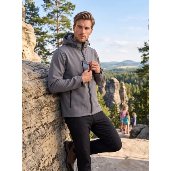  Férfi softshell kabát ALTISPORT NP/ALM225 SÖTÉTSZÜRKE KIEMELÉSEK 