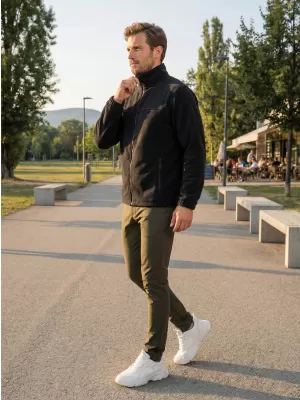 Férfi polár pulóver ALTISPORT NP/ALM105 FEKETE
