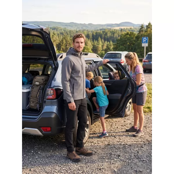 Férfi softshell kabát ALTISPORT NP/ALM225 SÖTÉTSZÜRKE KIEMELÉSEK 