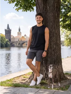 Funkcionális férfi felső ALTISPORT NoPrint NP/ALM028 FEKETE