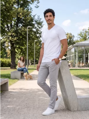 Férfi póló ALTISPORT NoPrint NP/ALM007 FEHÉR