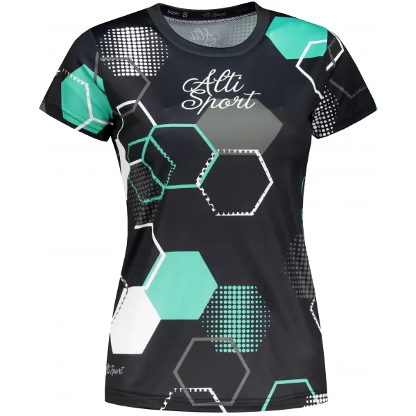  Prémium funkcionális női póló ALTISPORT VOJ/ALW037TR01 FEKETE/TÜRKIZ 