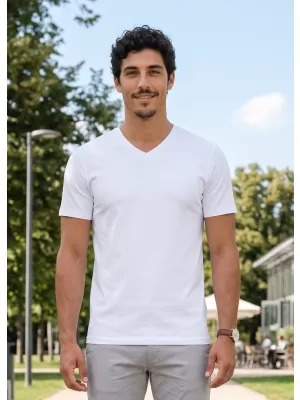 Férfi póló ALTISPORT NoPrint NP/ALM007 FEHÉR