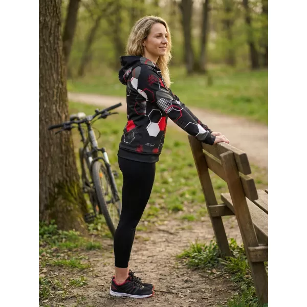  Prémium funkcionális női pulóver ALTISPORT VOJ/ALW037MI01 FEKETE ÉS PIROS 