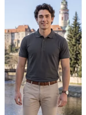 Férfi póló gallérral ALTISPORT NP/ALM302 SÖTÉT PALA