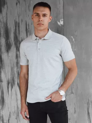 Mens t -phirt gallérral DSTREET PX0597 VILÁGOSSZÜRKE