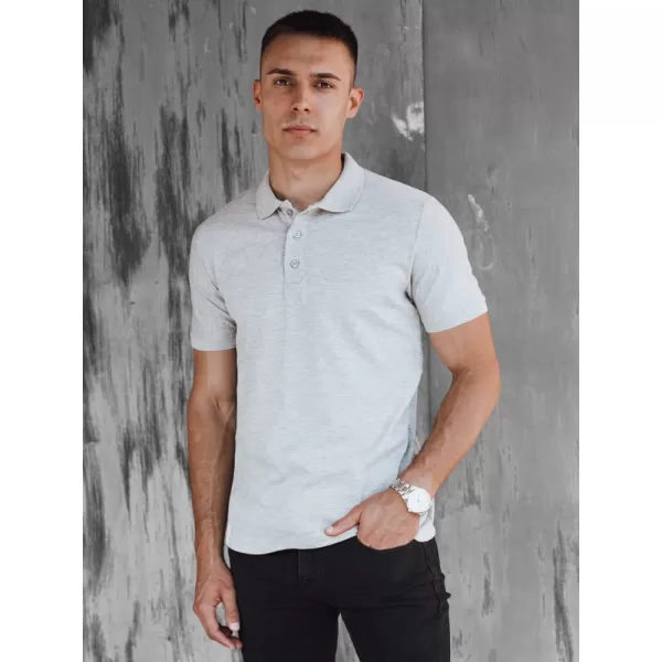  Mens t -phirt gallérral DSTREET PX0597 VILÁGOSSZÜRKE 