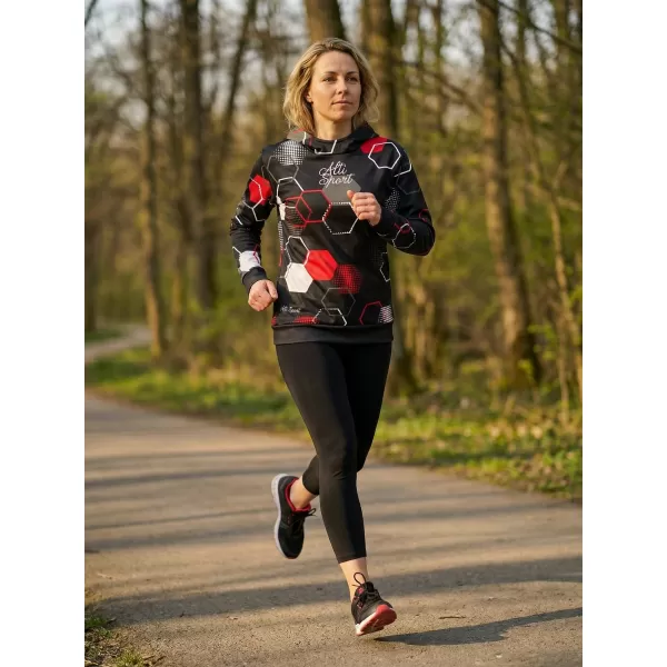  Prémium funkcionális női pulóver ALTISPORT VOJ/ALW037MI01 FEKETE ÉS PIROS 