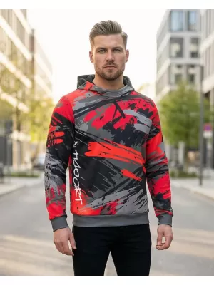 Prémium férfi pulóver ALTISPORT VOJ/ALM014MI01 FEKETE ÉS PIROS