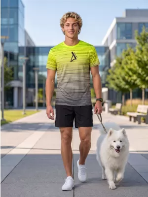 Prémium férfi póló ALTISPORT VOJ/ALM031TR01 FEKETE/FLUO SÁRGA