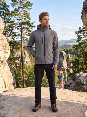 Férfi softshell kabát ALTISPORT NP/ALM225 SÖTÉTSZÜRKE KIEMELÉSEK