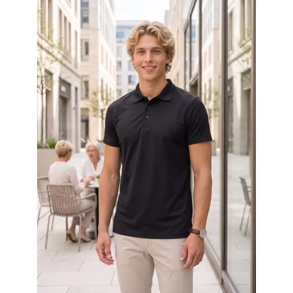  Férfi póló gallérral ALTISPORT NoPrint NP/ALM712 FEKETE 