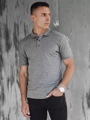 Mens t -phirt gallérral DSTREET PX0602 SÖTÉTSZÜRKE
