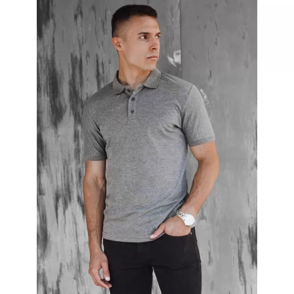  Mens t -phirt gallérral DSTREET PX0602 SÖTÉTSZÜRKE 