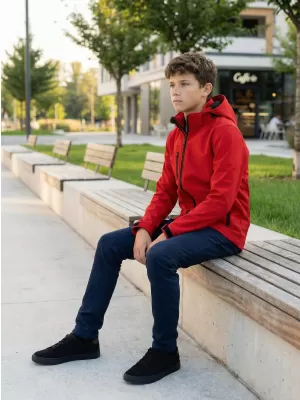 Gyermek softshell kabát ALTISPORT NP/ALK535 PIROS