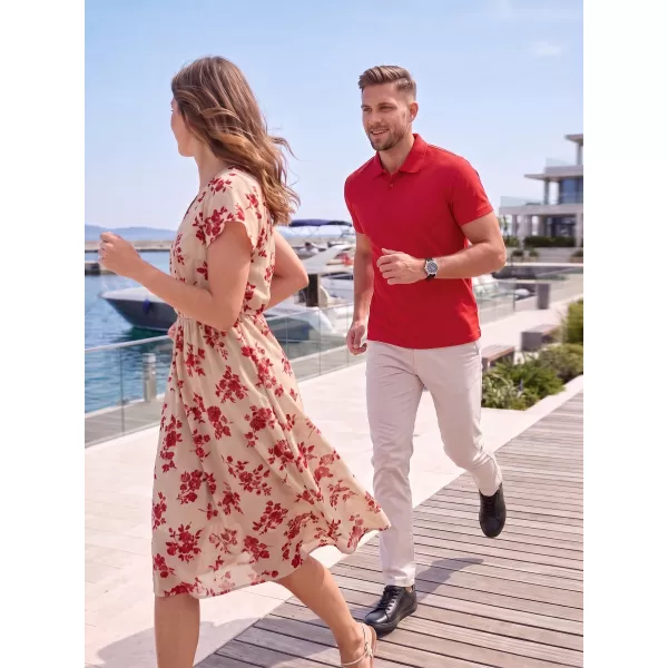  Férfi póló gallérral ALTISPORT NoPrint NP/ALM712 PIROS 