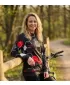 Prémium funkcionális női pulóver ALTISPORT VOJ/ALW037MI01 FEKETE ÉS PIROS