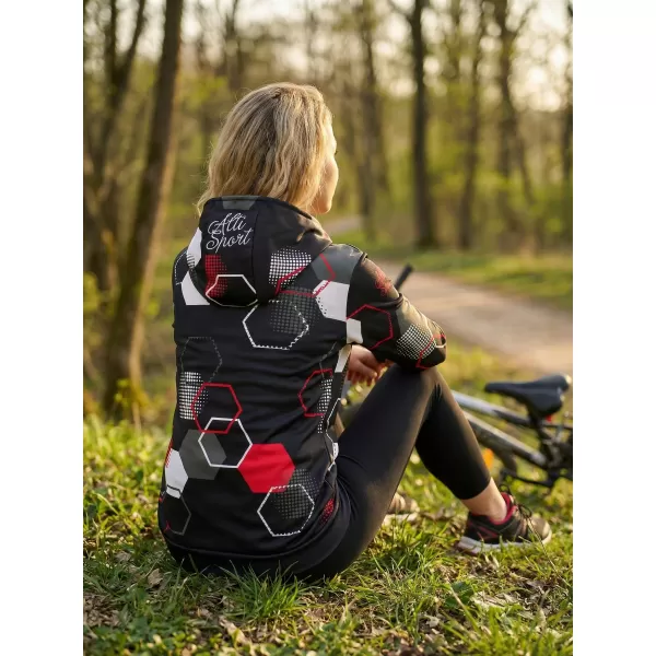  Prémium funkcionális női pulóver ALTISPORT VOJ/ALW037MI01 FEKETE ÉS PIROS 