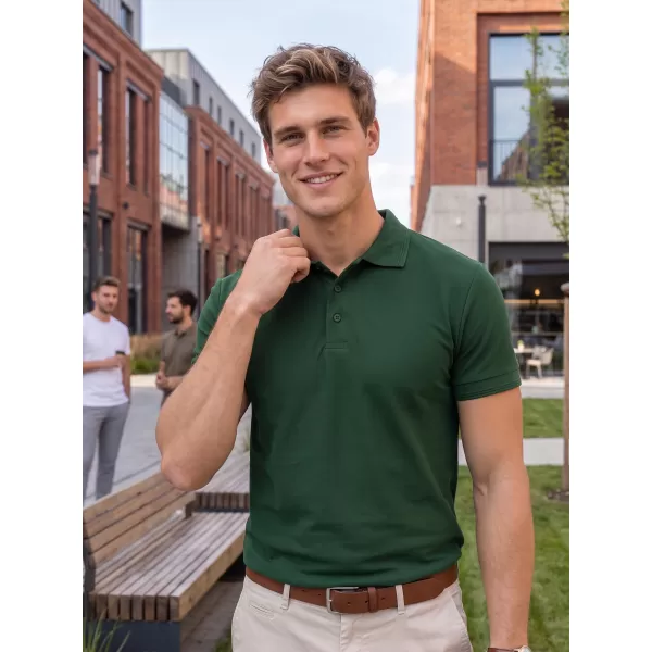  Férfi póló gallérral ALTISPORT NP/ALM302 SÖTÉTZÖLD 