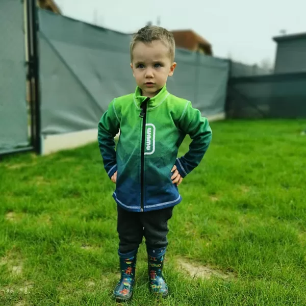  Gyerek polár pulóver, MOZAIKA, zöld, 104-110-es méret GREEN WAMU 