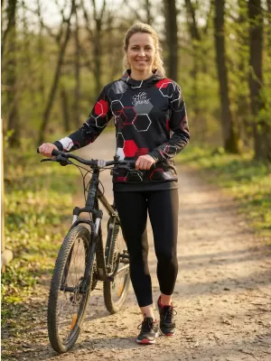 Prémium funkcionális női pulóver ALTISPORT VOJ/ALW037MI01 FEKETE ÉS PIROS