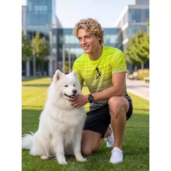  Prémium férfi póló ALTISPORT VOJ/ALM031TR01 FEKETE/FLUO SÁRGA 