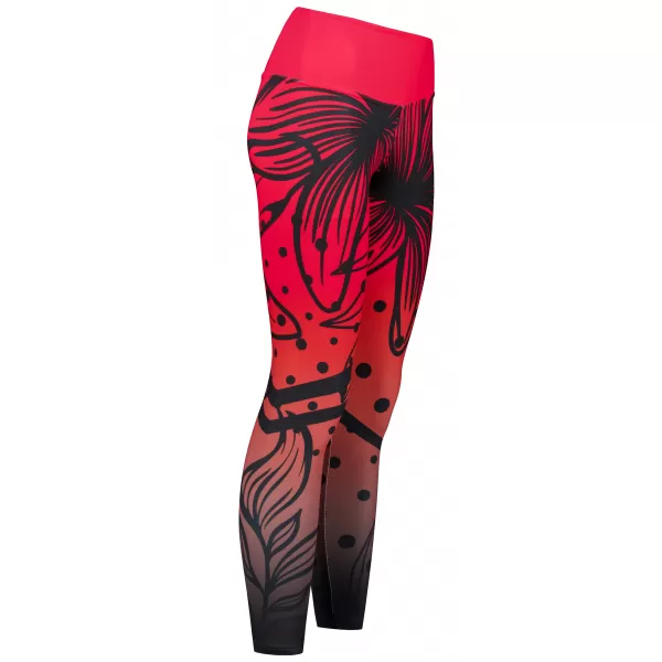  Női hosszú, prémium funkcionális leggings ALTISPORT VOJ/ALW045LEG01 PIROS ÉS FEKETE 