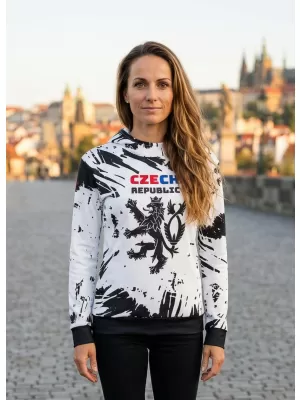 Prémium funkcionális női pulóver ALTISPORT VOJ/ALW036MI01 ABSZTRAKCIÓ FEHÉR