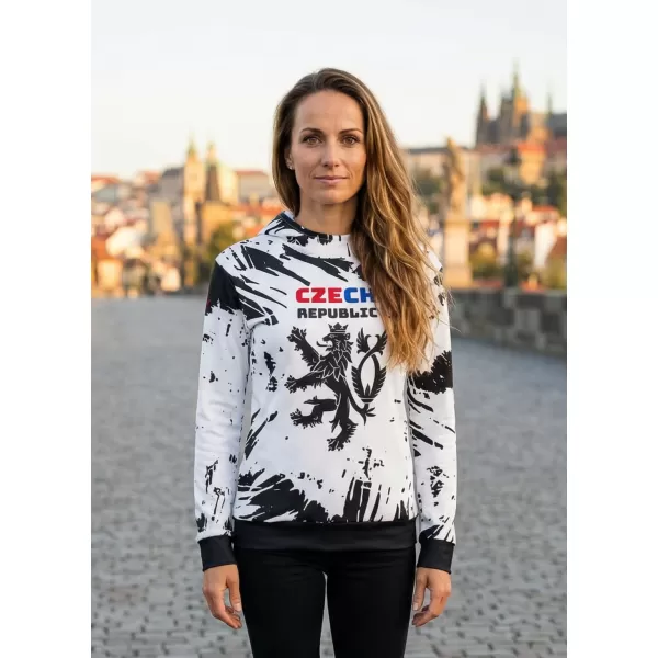  Prémium funkcionális női pulóver ALTISPORT VOJ/ALW036MI01 ABSZTRAKCIÓ FEHÉR 