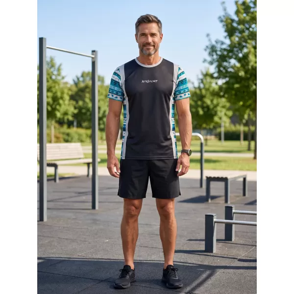 Férfi funkcionális prémium póló ALTISPORT VOJ/ALM043TR01 FEKETE ÉS KÉK 