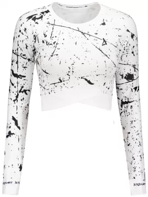 Női prémium, hosszú ujjú funkcionális crop felső ALTISPORT VOJ/ALW034TR04 FEHÉR
