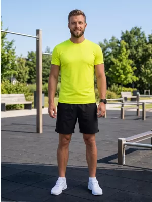 Férfi funkcionális póló ALTISPORT NoPrint NP/ALM421 NEON SÁRGA