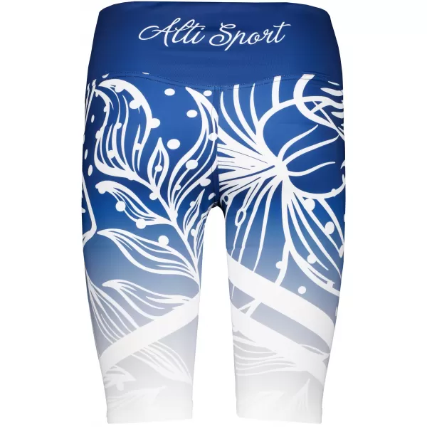  Női prémium funkcionális leggings térd felett ALTISPORT VOJ/ALW045LEG02 SÖTÉTKÉK/FEHÉR 