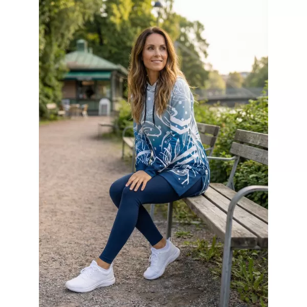  Prémium funkcionális női pulóver ALTISPORT VOJ/ALW045MI03 SÖTÉTKÉK/FEHÉR 