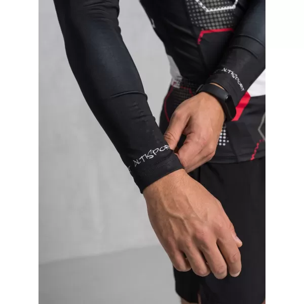  Férfi prémium funkcionális kompressziós póló ALTISPORT VOJ/ALM037TR03 FEKETE ÉS PIROS 