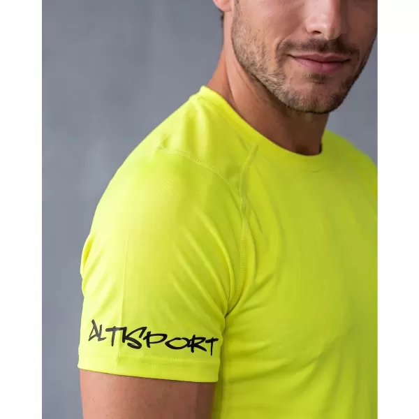  Férfi prémium rövid ujjú funkcionális kompressziós póló ALTISPORT VOJ/ALM000TR04 NEON SÁRGA 