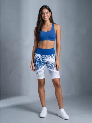 Női prémium funkcionális leggings térd felett ALTISPORT VOJ/ALW045LEG02 SÖTÉTKÉK/FEHÉR