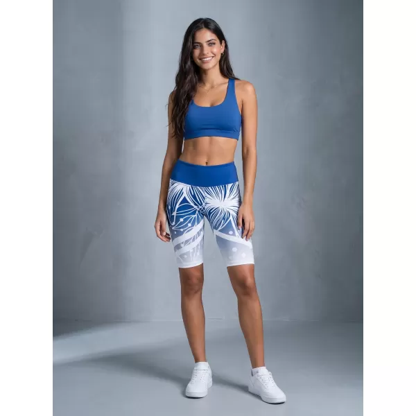  Női prémium funkcionális leggings térd felett ALTISPORT VOJ/ALW045LEG02 SÖTÉTKÉK/FEHÉR 