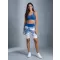 Női prémium funkcionális leggings térd felett ALTISPORT VOJ/ALW045LEG02 SÖTÉTKÉK/FEHÉR