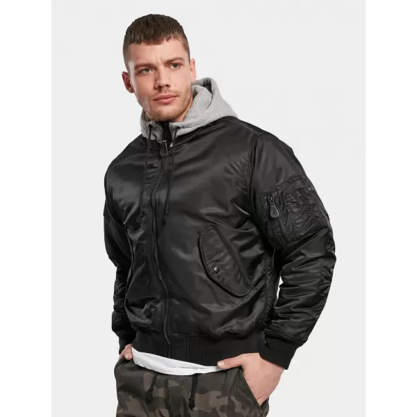  Kabát BRANDIT HOODED MA BD3150 FEKETE/SZÜRKE 