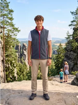 Férfi softshell mellény ALTISPORT NoPrint NP/ALM8211NJ VASSZÜRKE/PIROS