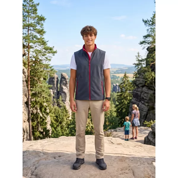  Férfi softshell mellény ALTISPORT NoPrint NP/ALM8211NJ VASSZÜRKE/PIROS 