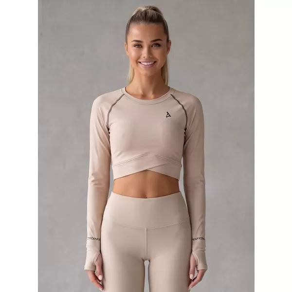  Női prémium, hosszú ujjú funkcionális crop felső ALTISPORT VOJ/ALW000TR04 BARNA 