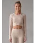 Női prémium, hosszú ujjú funkcionális crop felső ALTISPORT VOJ/ALW000TR04 BARNA