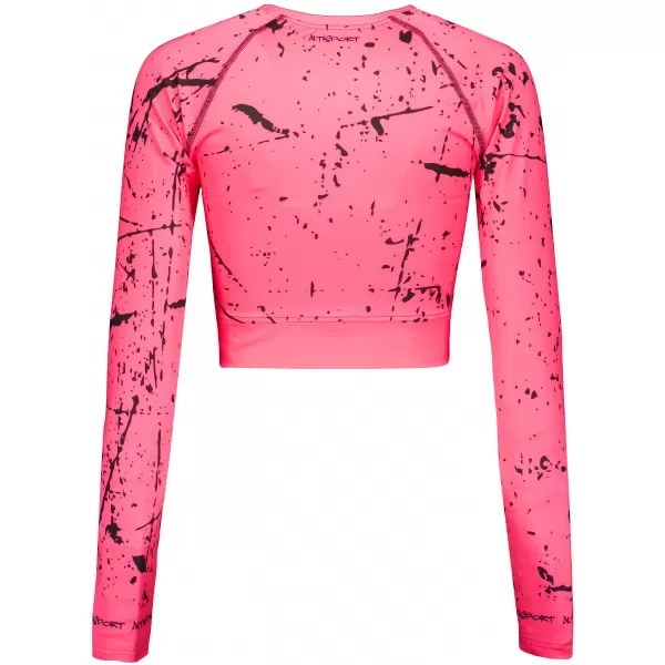  Női prémium, hosszú ujjú funkcionális crop felső ALTISPORT VOJ/ALW034TR04 FLUO RÓZSASZÍN 