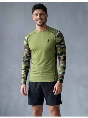 Férfi funkcionális tömörítés T -piró prémium ALTISPORT VOJ/ALM038TR03 ZÖLD/KHAKI