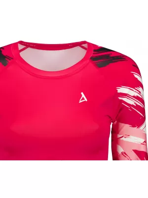 Női prémium, hosszú ujjú funkcionális crop felső ALTISPORT VOJ/ALW039TR04 VIVA MAGENTA
