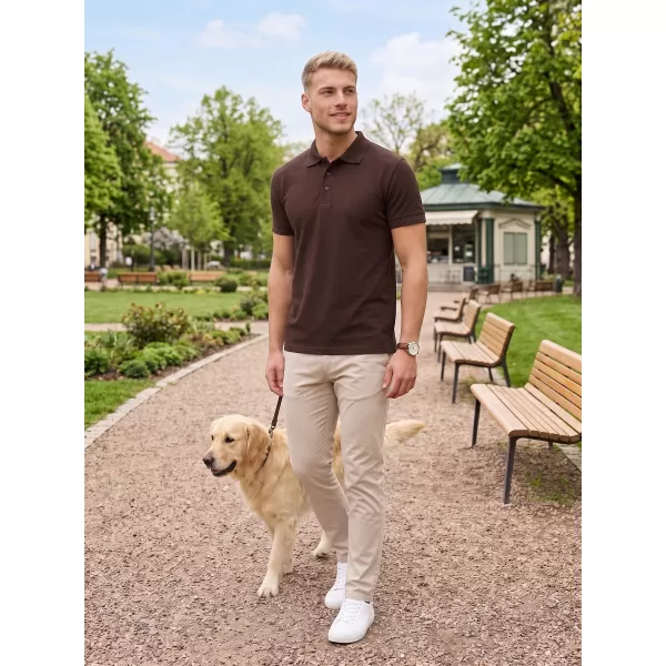  Férfi póló gallérral ALTISPORT NoPrint NP/ALM302 KÁVÉ 